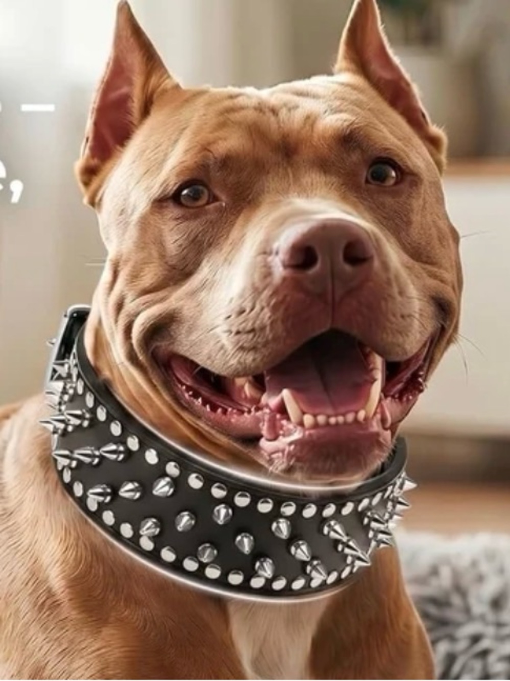 Leather Spike Dog Collar New